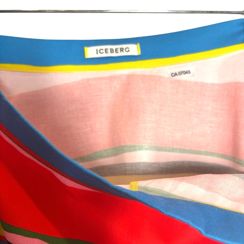 ICEBERG pop-art circle Skirt cotton colour stripes dopamine rainbow Fun size 8 - Picture 5 of 8